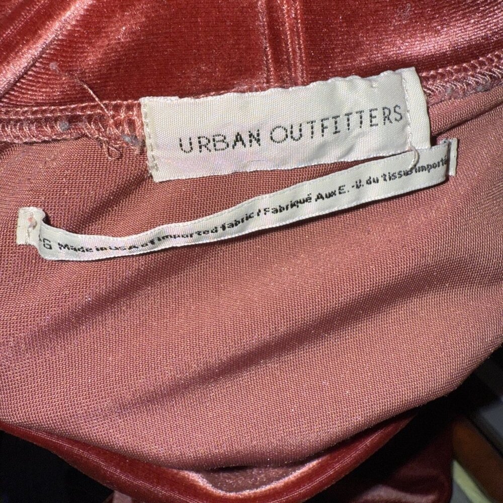 Urban Outfitters Womens Oversized Cowl Neck Velvet Dress Burgundy Size L - Picture 5 of 7